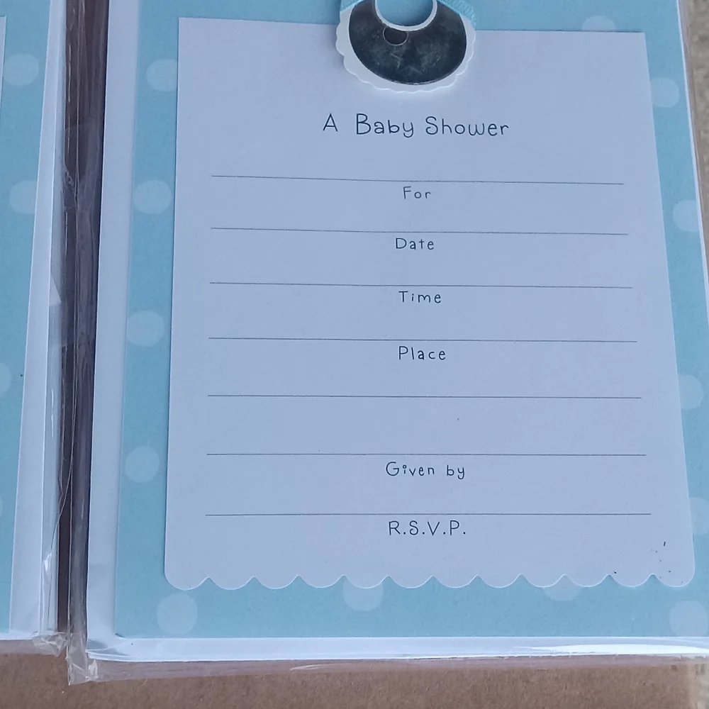 Hallmark Cares BOY Baby Shower Invitation Kit Customize 2 Packages Of 8 NOS